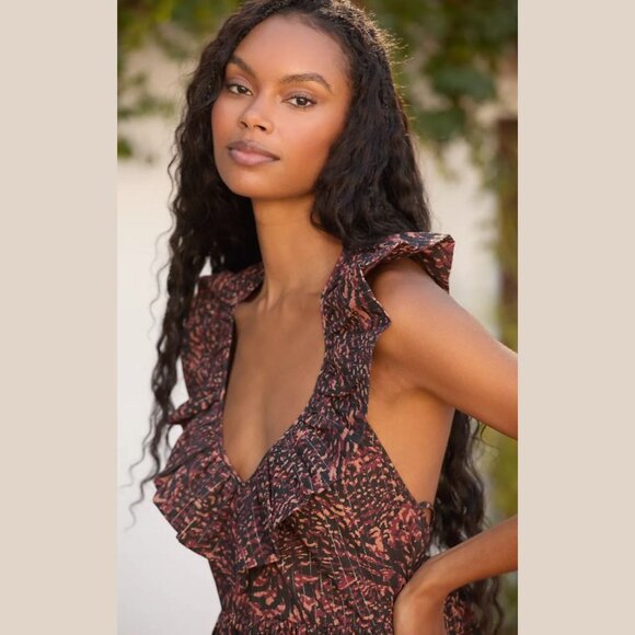 Anthropologie Multicolor V-Neck Bubble Dress - SZ M - Picture 3 of 12